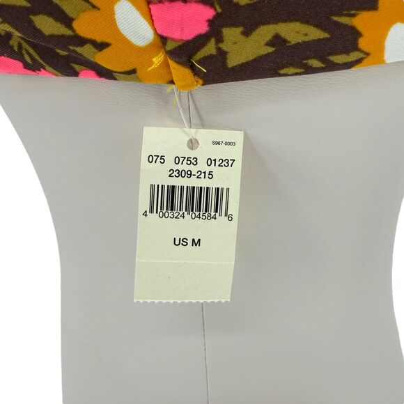 Aerie Padded Bikini Top MEDIUM Scoop Floral Green Pink Retro Tropical Botanical - Picture 5 of 11